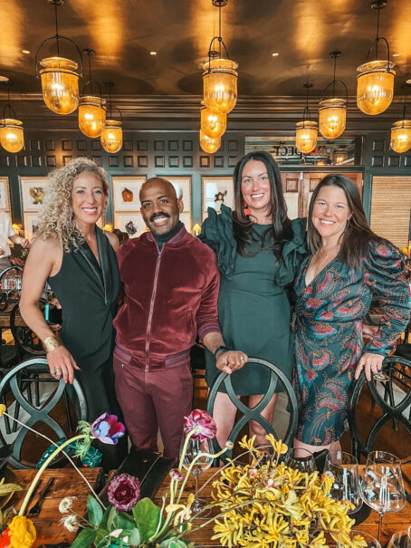 JWennes Events Team. Senior Marketing Manager, Margaret Ybarra, Chief of Staff Craig Tharkur, Senior Sales Manager Amanda Butler and Senior Designer Emily Plourde in Aspen.