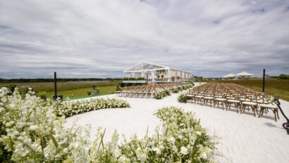 Beach wedding ceremony. Designed by JWennes Events.