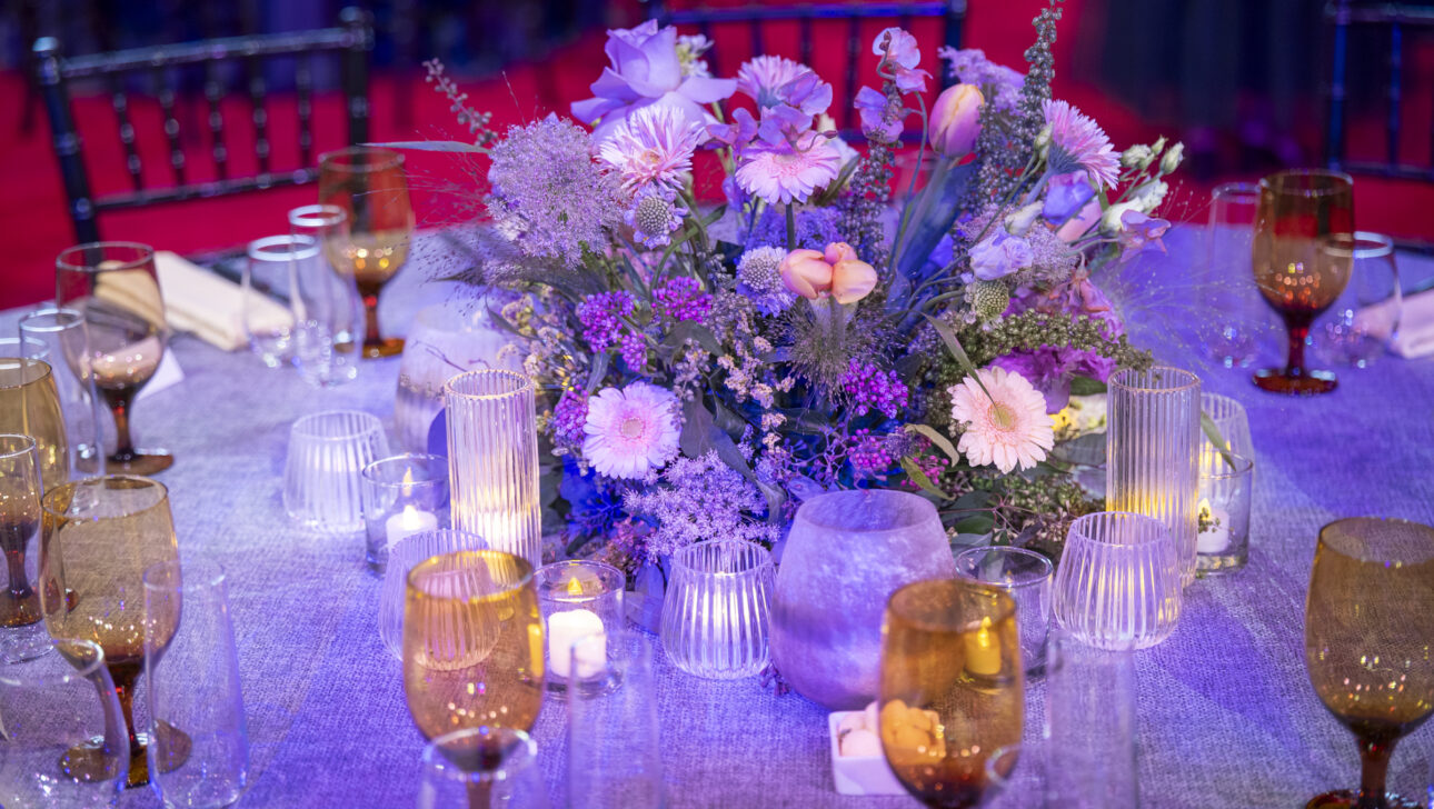 American Repertory Theatre (ART) Fundraiser Gala, Boston, MA 2024. Tablescape and florals. Designed by JWennes Events.