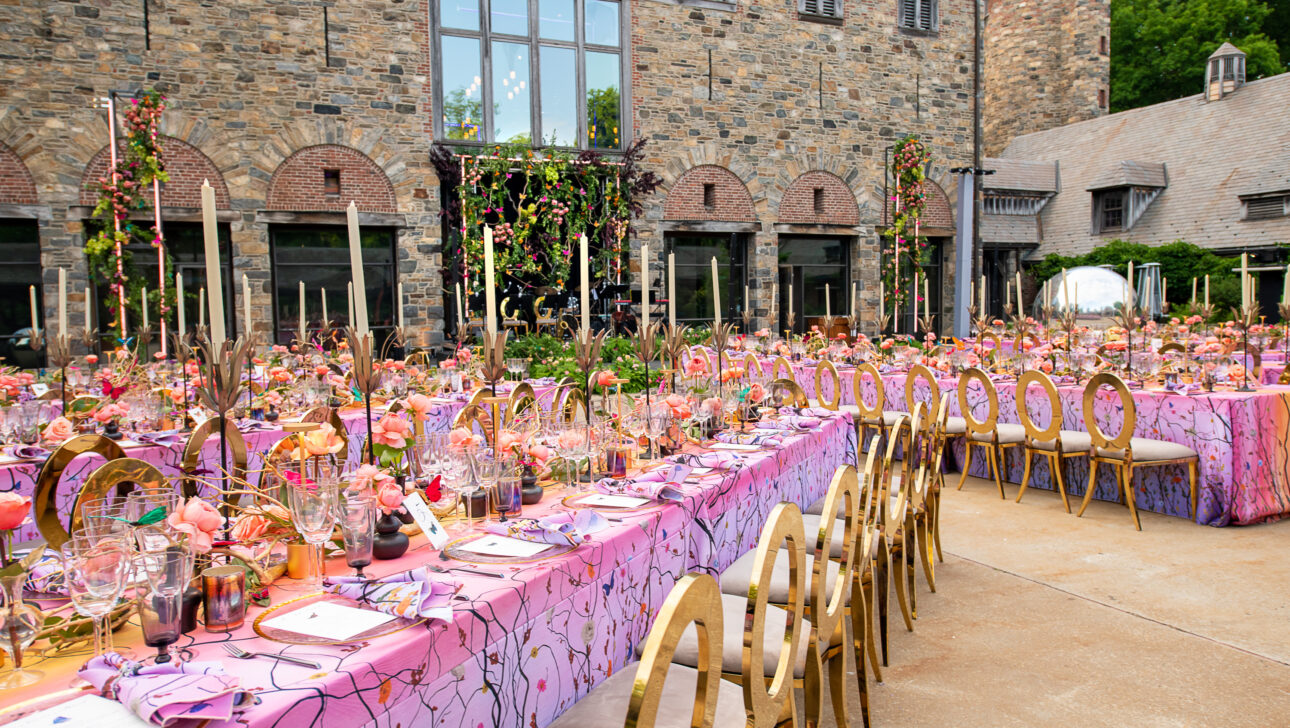 Colorful wedding reception. Designed by JWennes Events.