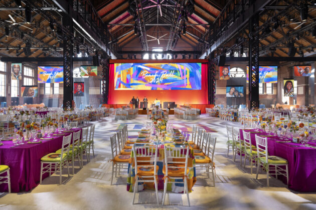 Camp Harbor View Beach Ball Fundraising Gala, Boston, MA. Designed by JWennes Events featuring custom artwork of past and present Camp Harborview campers and volunteers.