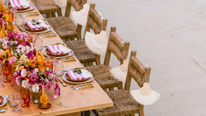 Beach wedding reception. Beach dinner. Mexico destination wedding. Designed by JWennes Events.